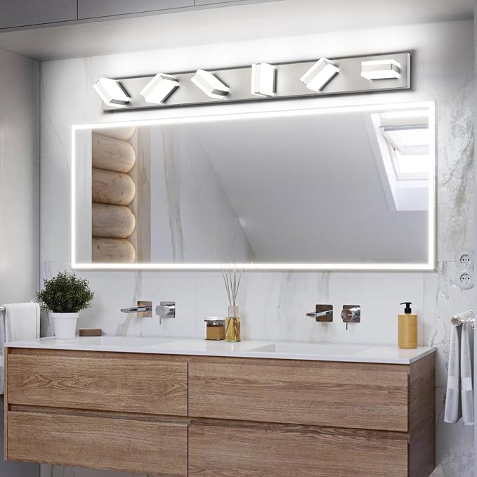 SOLFART LED Modern Bathroom Vanity Lights Over Mirror, Brushed Nickel Vanity - Image 2
