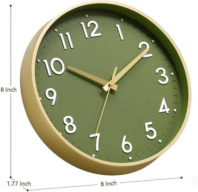 Mosewa Wall Clock 8 Inch, Battery Operated Silent Non-Ticking Modern Analog - Image 3