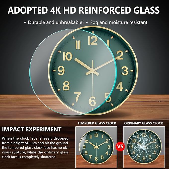 Wall Clock, 8 Inch Wall Clocks Battery Operated, Modern Non Ticking Silent - Image 5