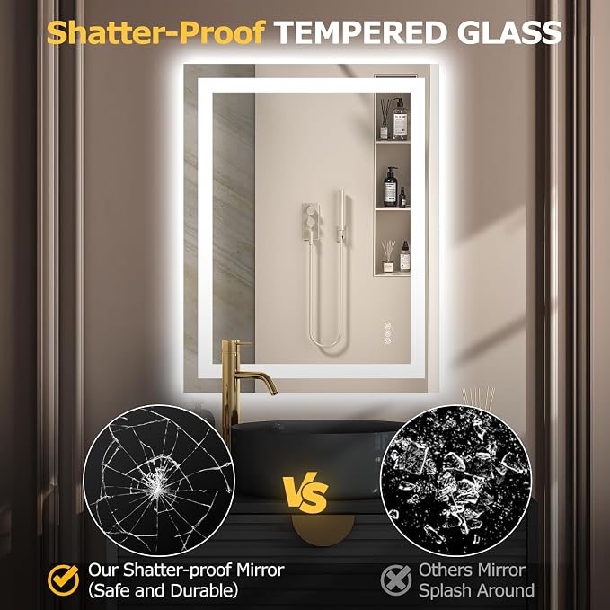 Hivone 36.1X28.1 LED Bathroom Mirror - Image 6