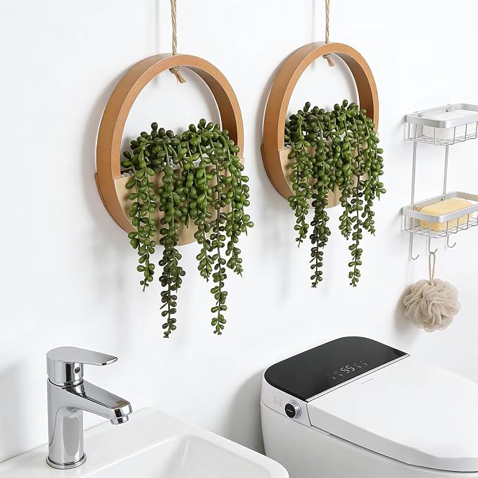 Artificial Hanging Plants Hanging Planter Fake Succulents Artificial String of - Image 2
