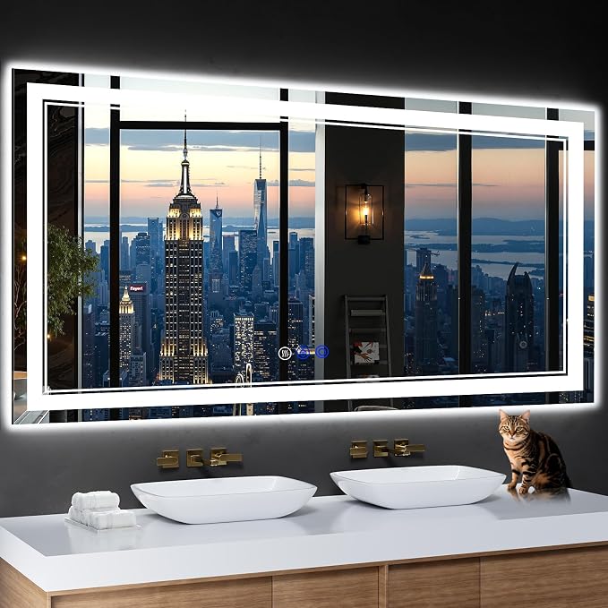 60"x30" LED Bathroom Mirror by INFINIGLASS