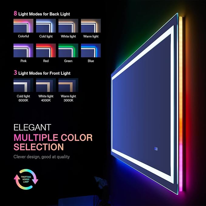 LOAAO 48"X30" LED Bathroom Mirror - Image 4