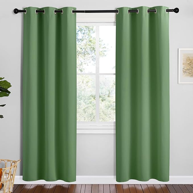 NICETOWN Froest Green Blackout Curtains 72 inches Length by NICETOWN