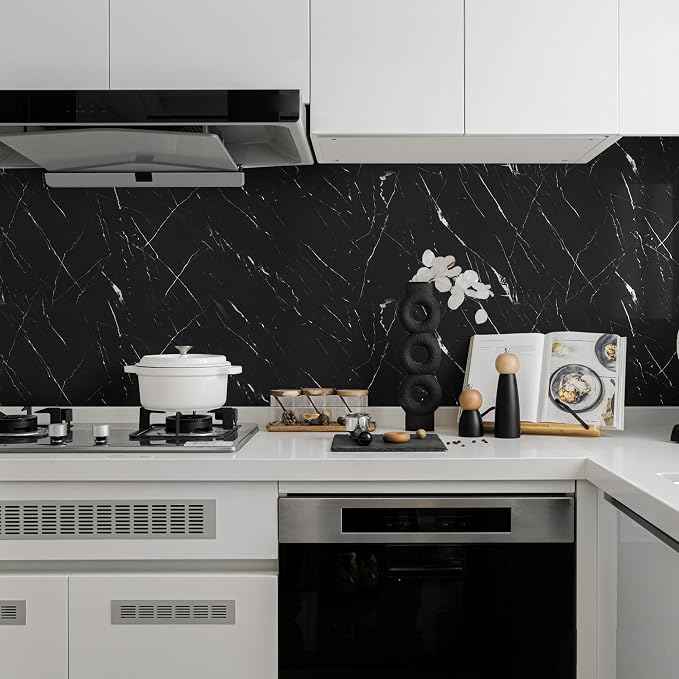 Abyssaly Black Marble Contact Paper Peel and Stick Countertops Waterproof Matte - Image 6