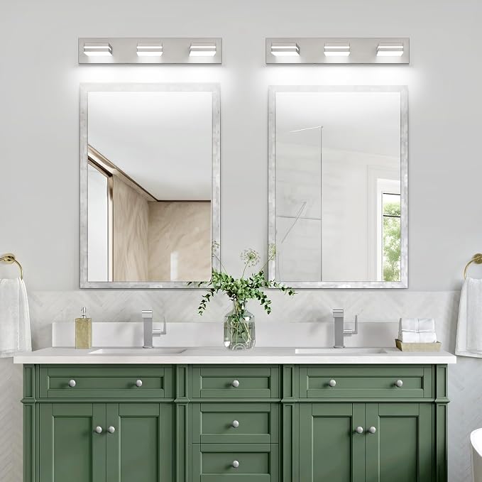 SineRise LED Modern Bathroom Vanity Light Fixtures, Brushed Nickel Modern - Image 8