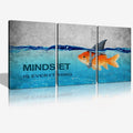 KAWAHONE 3 Panels Modern Framed Inspirational Quote Canvas Wall Art-Mindset is by KAWAHONE