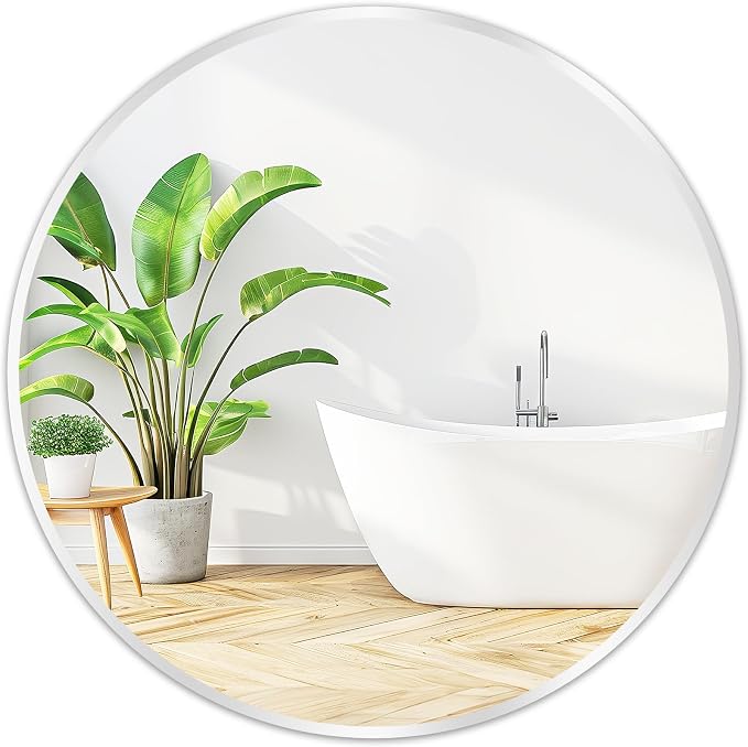 Fabuday Silver Circle Mirror for Wall 20 inch by Fabuday