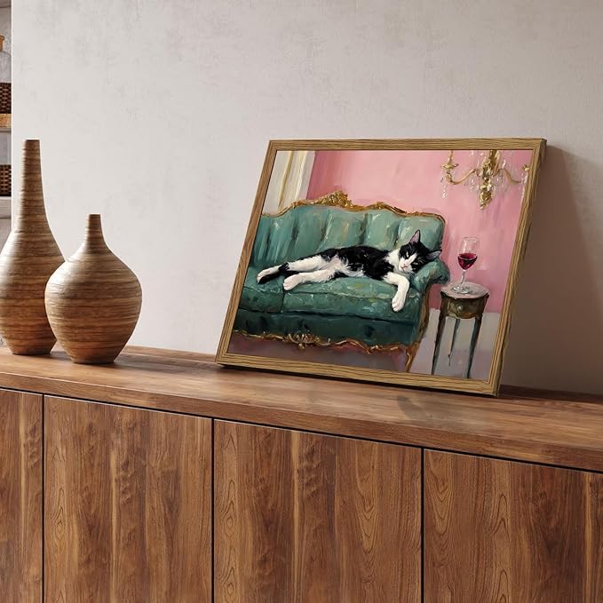 Fun Cat Wall Art Cute Tuxedo Cat - Image 8