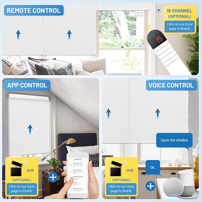 Motorized Blinds with Remote, Cordless Smart Blinds with Valance Cover - Image 6