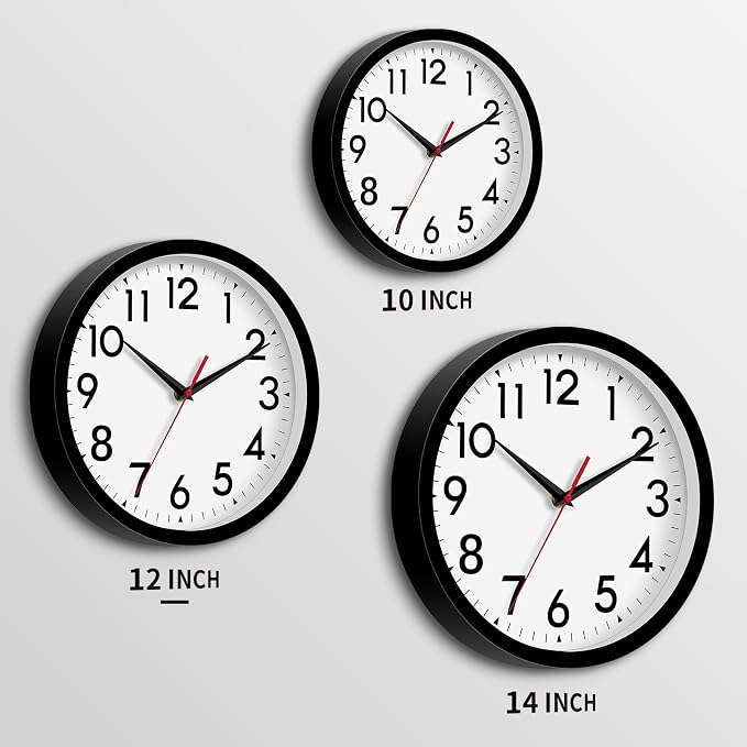 DAXSMY 12 Inch Wall Clock Silent Non-Ticking Battery Operated Analog Clock - Image 3