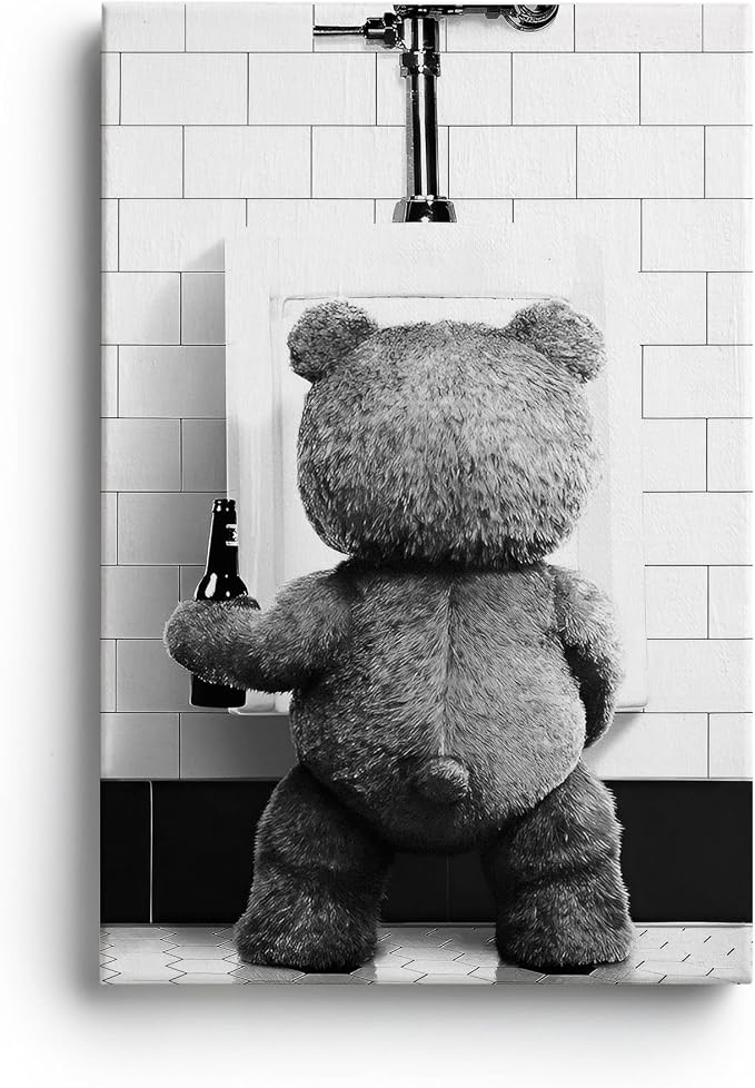 DIHSIEG 12x16 Canvas Wall Art funny bathroom wall art Print Poster Vintage - Image 9