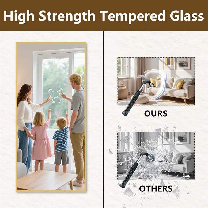 Koonmi 78"x35" Floor Mirror Full Length, Bedroom Floor Body Mirror - Image 9