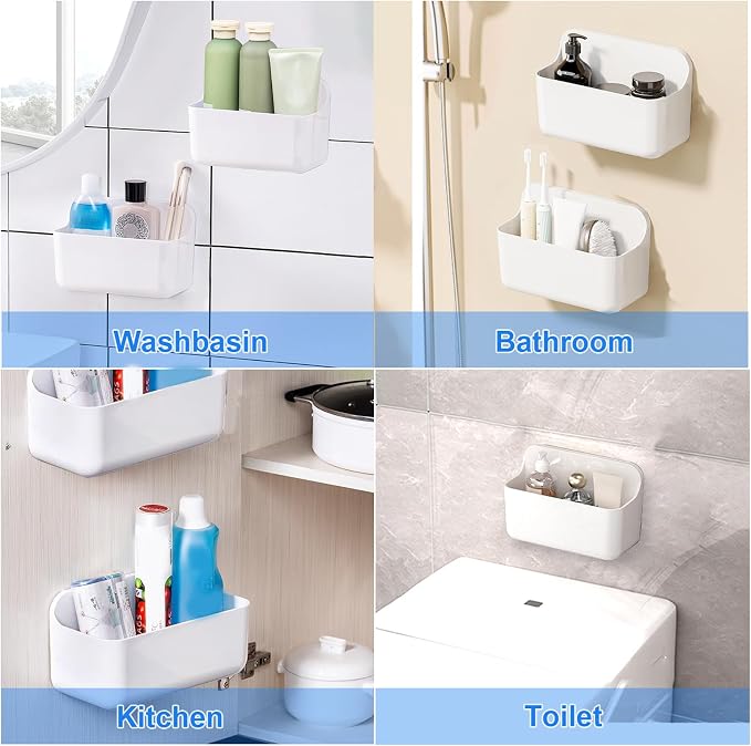 2pc Clear Wall Mount Organizer, Adhesive Cabinet Door Organizer, Self Adhesive - Image 5