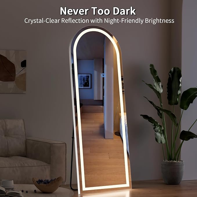 Koonmi Full Length Mirror with LED Lights 65"x26" with Dimming & 3 Color - Image 6