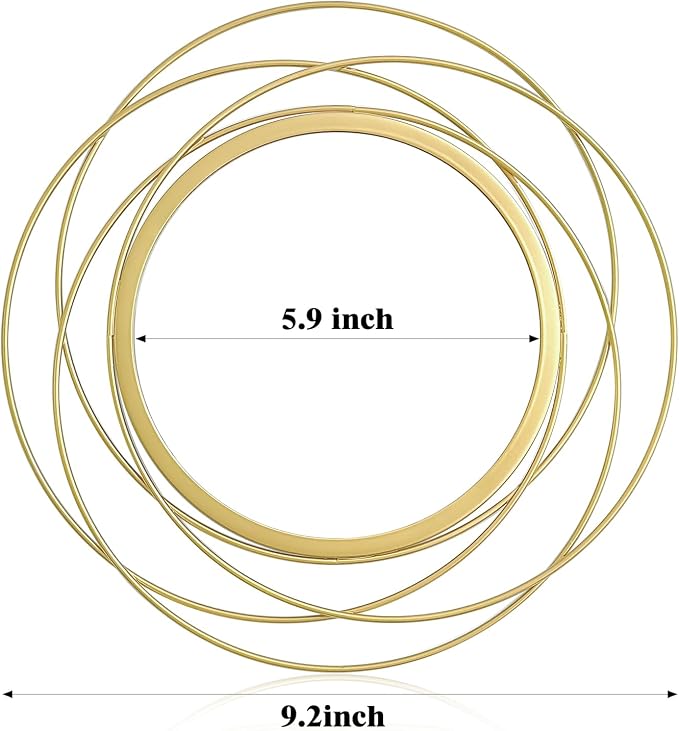 3 Set 9.5 Inch Gold Circle Mirrors Wall Decor Iron Frame Wire Mirror Metal - Image 7