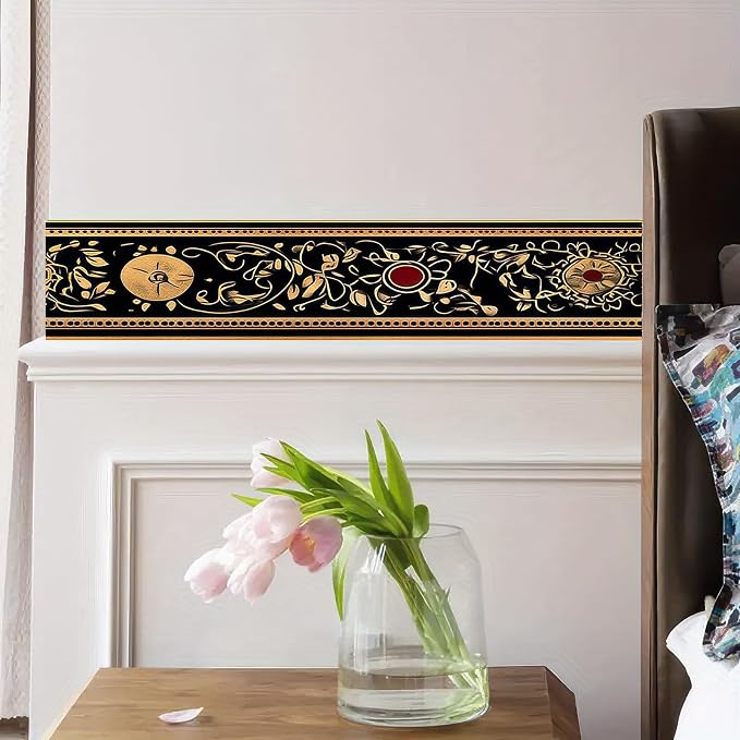 HOMETITUTE Wallpaper Border 4x196 Inch Peel and Stick Wall Border Wallpaper - Image 9