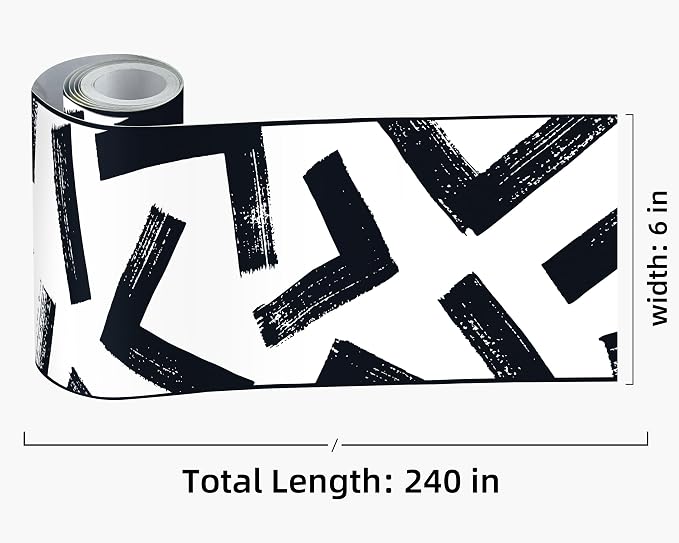 FLFK Black and White Design Wallpaper Border - Image 2