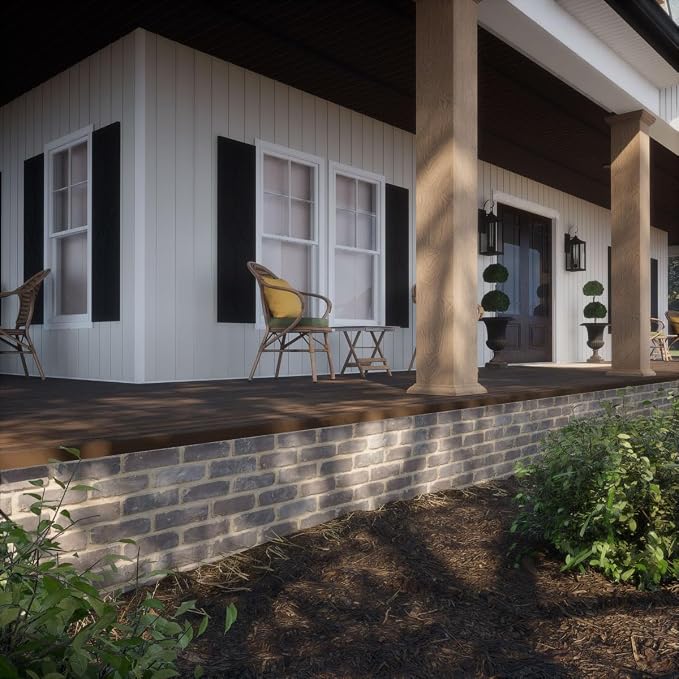 EverStone Aged Brick Faux Brick Panel, 46 7/8"W x 27"H x 1 1/4"D, Limewashed - Image 10