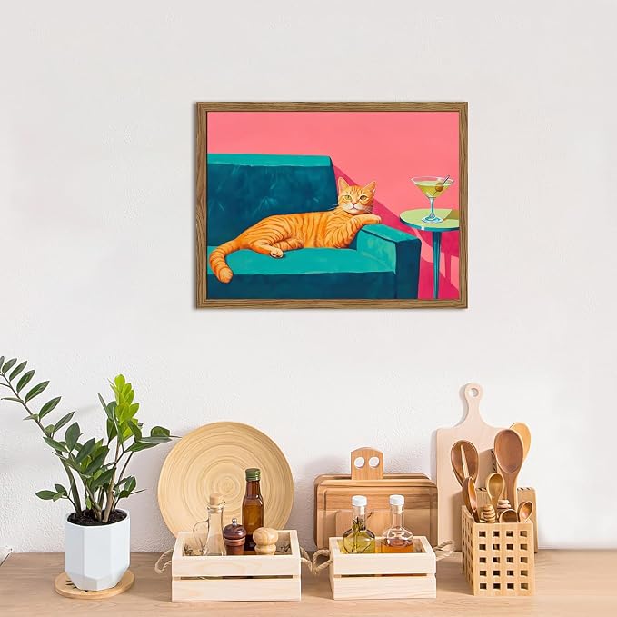 Funny Cat Wall Art Orange Cat - Image 5
