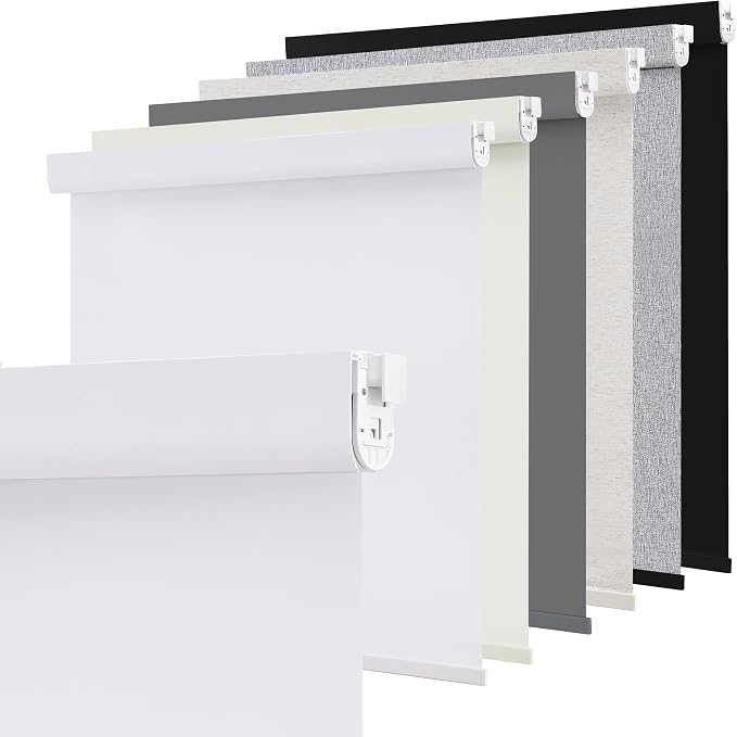 SUNOFF No Drill Tools Cordless Blackout Roller Shades Blinds by SUNOFF