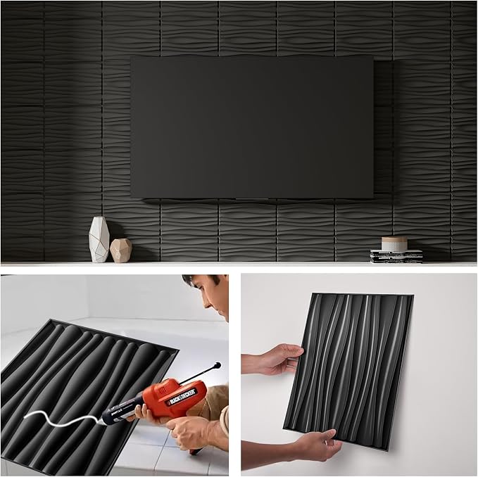 Art3d 24-Pack 3D Wall Panels for Interior Home Décor, PVC Wavy Textured Accent - Image 4