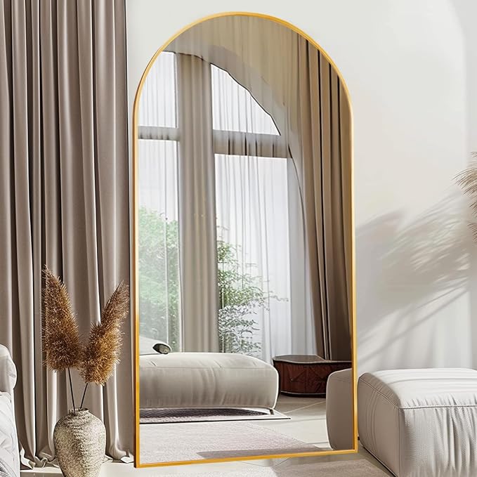 Beauty4U Arched Full Length Mirror 76" x 34", Floor Standing & Wall Mounted HD by Beauty4U