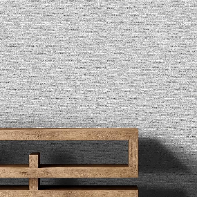 SHUFA White Brown Cotton-Like Textured Grasscloth Wallpaper Matte Thick Real - Image 4