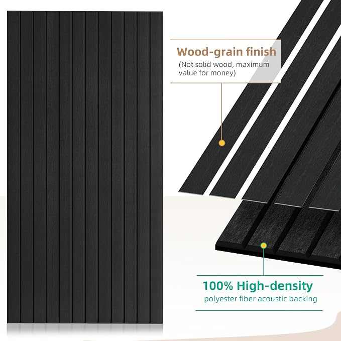 Wood Veneer Sound Panels, 10 Pack 47.2”x23.6” Wall Panels, Decorative Acoustic - Image 3