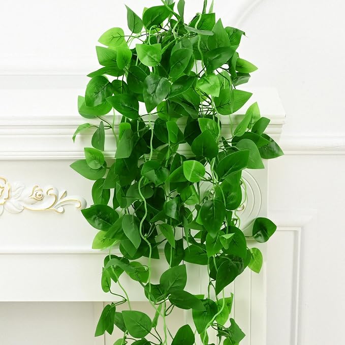 BLEUM CADE 8Pcs Fake Hanging Plants, 9 Branch Artificial Hanging Plant - Image 4