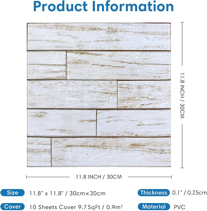COMSTICKC Peel and Stick Faux Wood Wall Sticker Wall Panels, Not Real Wood - Image 4