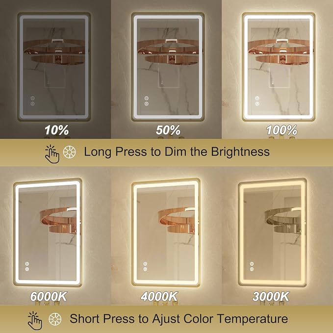 24x32 Inch LED Bathroom Mirror - Image 2