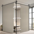 100% Blackout Room Divider Curtains Sets Cream White W100 x L84 in, 2 Panels by AJAZZ
