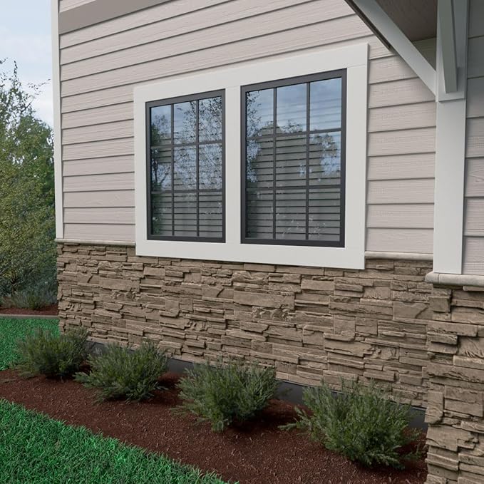 EverStone Cascade Faux Stone Panel, 48 5/8"W x 24 3/4"H x 1 1/4"D, Soft Ash - Image 10
