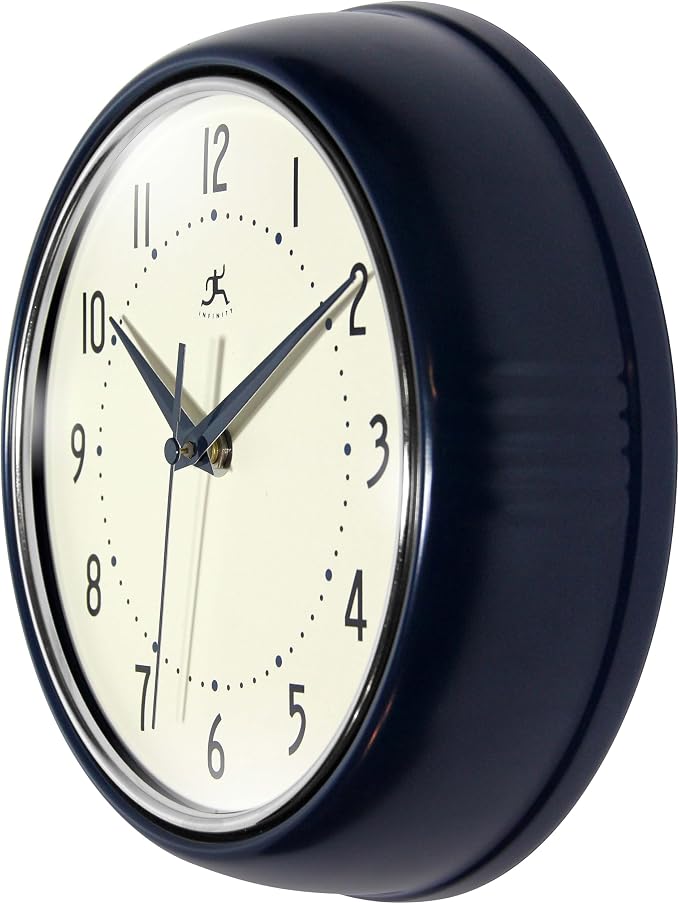 Infinity Instruments Retro 9.5 Inch Round Indoor Wall Clock - Image 4