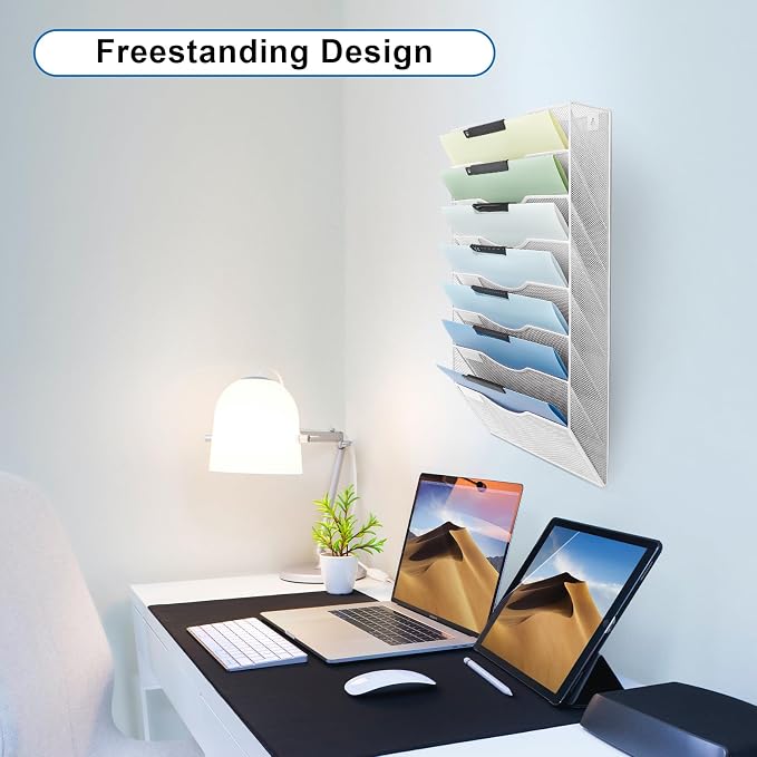 EASEPRES 8 Pocket Mesh Hanging Wall File Organizer, Wall Mounted Mail Paper - Image 7