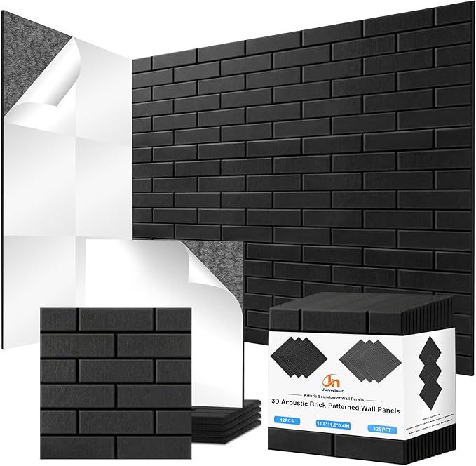 12 Pack Acoustic Panels, Sound Proof Foam Panels by Junwisun