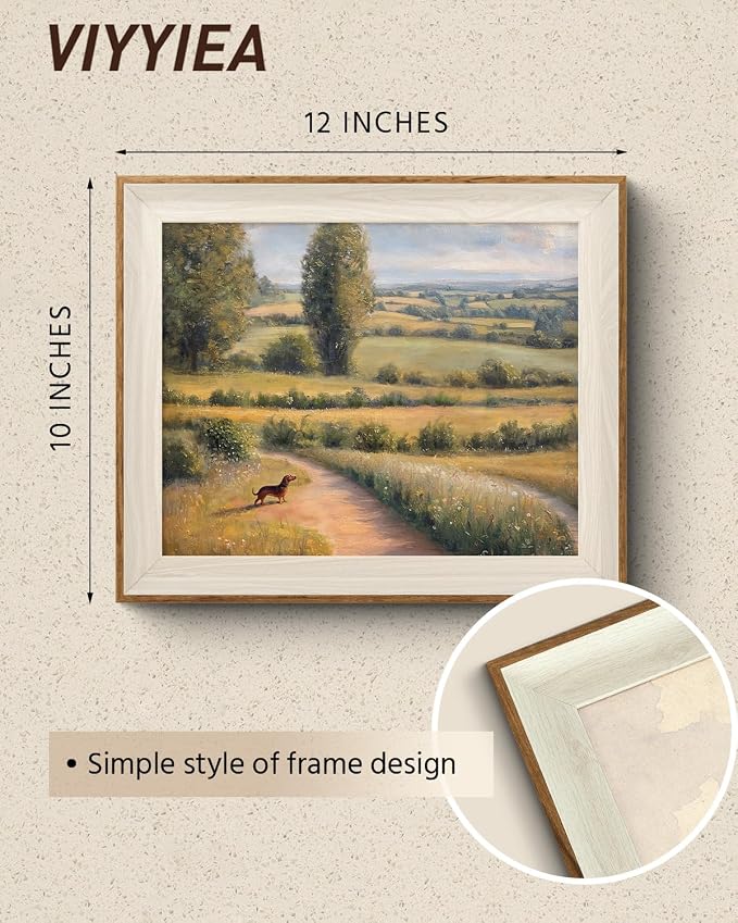 VIYYIEA Framed Wall Art for Living Room, Dachshund Canvas Prints, Vintage Home - Image 2