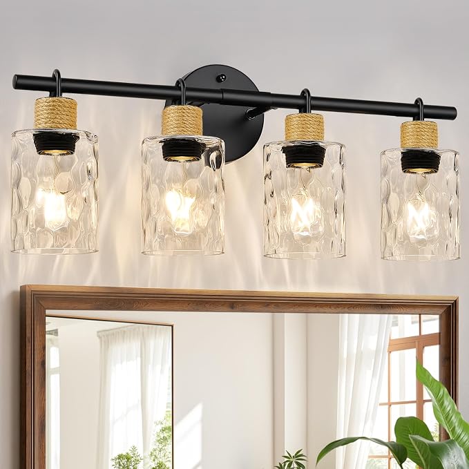 MOKATNG Bathroom Light Fixtures, 4-Light Coastal Vanity Lights by Bathroomlightfixtures