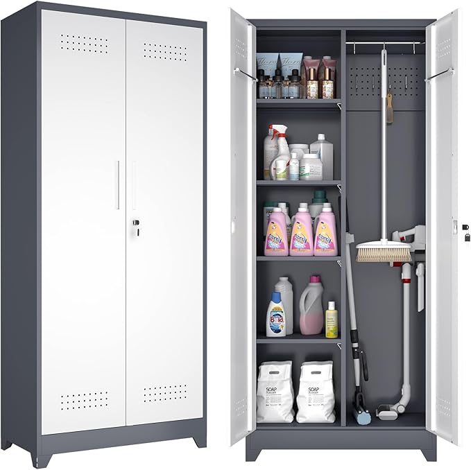 GREATMEET Metal Garage Storage Cabinet, Locking Utility Cabinet by GREATMEET