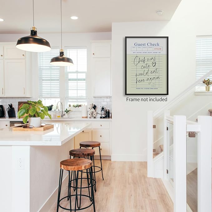 PDFI Trendy Kitchen Wall Art Guest Check Prints Chef Was Cute Would Eat Here - Image 4