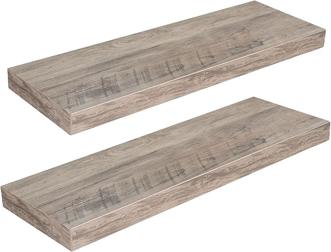 HOOBRO Floating Shelves for Wall, Wall Mounted Shelf Set of 2, 23.6" Hanging by HOOBRO