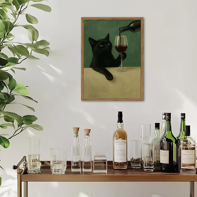 Funny Black Cat Wall Art Moody Black Cat - Image 4