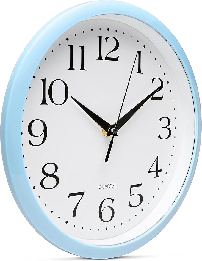 Bernhard Products Light Blue Wall Clock Silent Non Ticking - Image 3