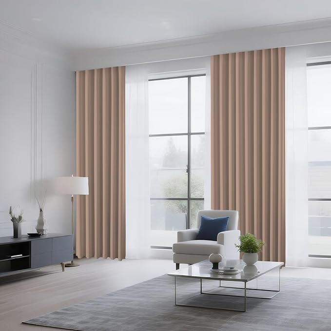 CUCRAF Khaki Blackout Curtains 96 inch Length 2 Panels Set, Rod Pocket Room - Image 8