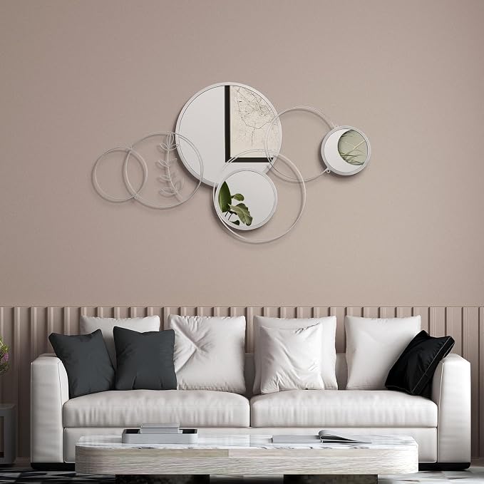 Hicarer Wall Mirror Decorative 41.34'' x 17.72'' Round Modern Metal Wall - Image 7