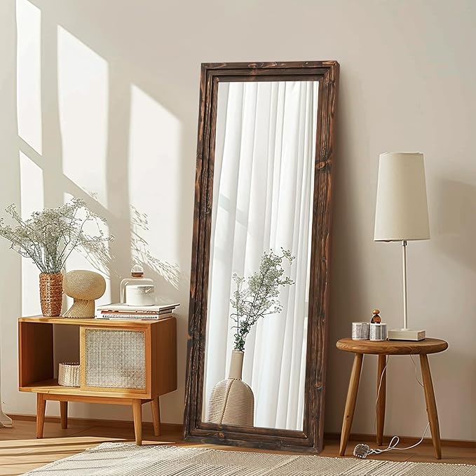 Full Length Mirror 58"x22" Solid Wood Frame Floor Large Mirror by ABSWHLM