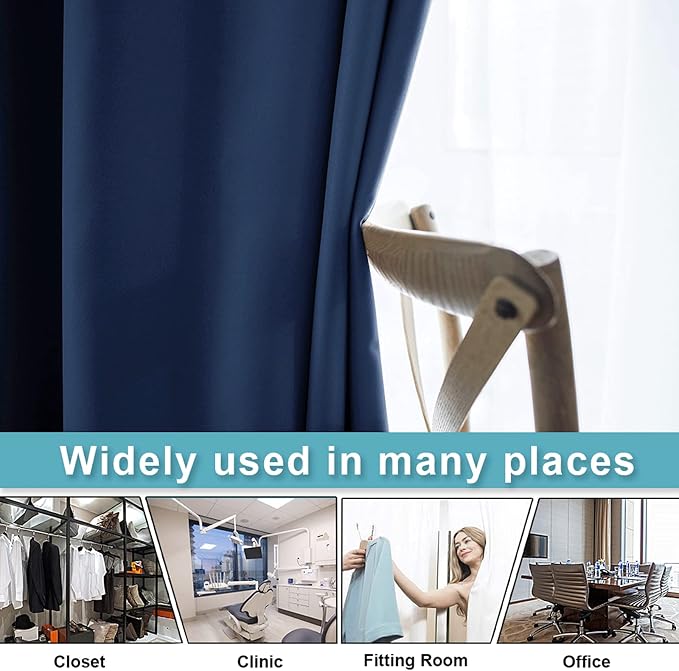 RYB HOME Room Partition Curtains Privacy Blackout Drapes Energy Efficient Odor - Image 4