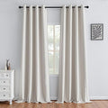 IGEMAEVE Greyish White Curtains 96 Inch Length 2 Panels Set, Light Filtering by IGEMAEVE