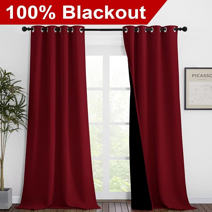NICETOWN Truly Blackout Drapes for Living Room, Heavy-Duty Full Light Shading - Image 2